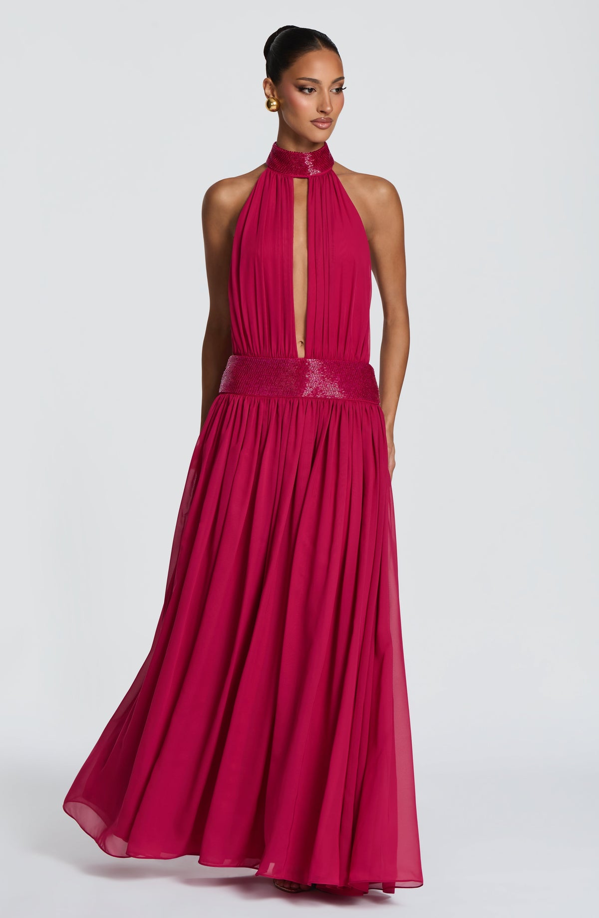 Vestido Rosalina™ frambuesa con cuello halter, foto 7