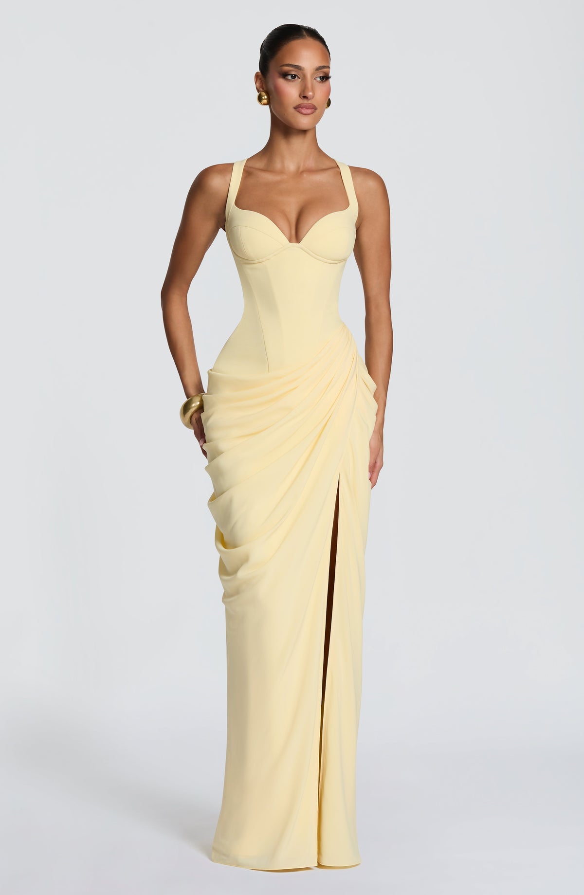 Vestido Elisa™ amarillo limón con corsé, foto 7