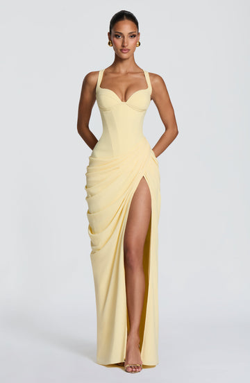 Elisa™ - Vestido Largo de Chifón Limón
