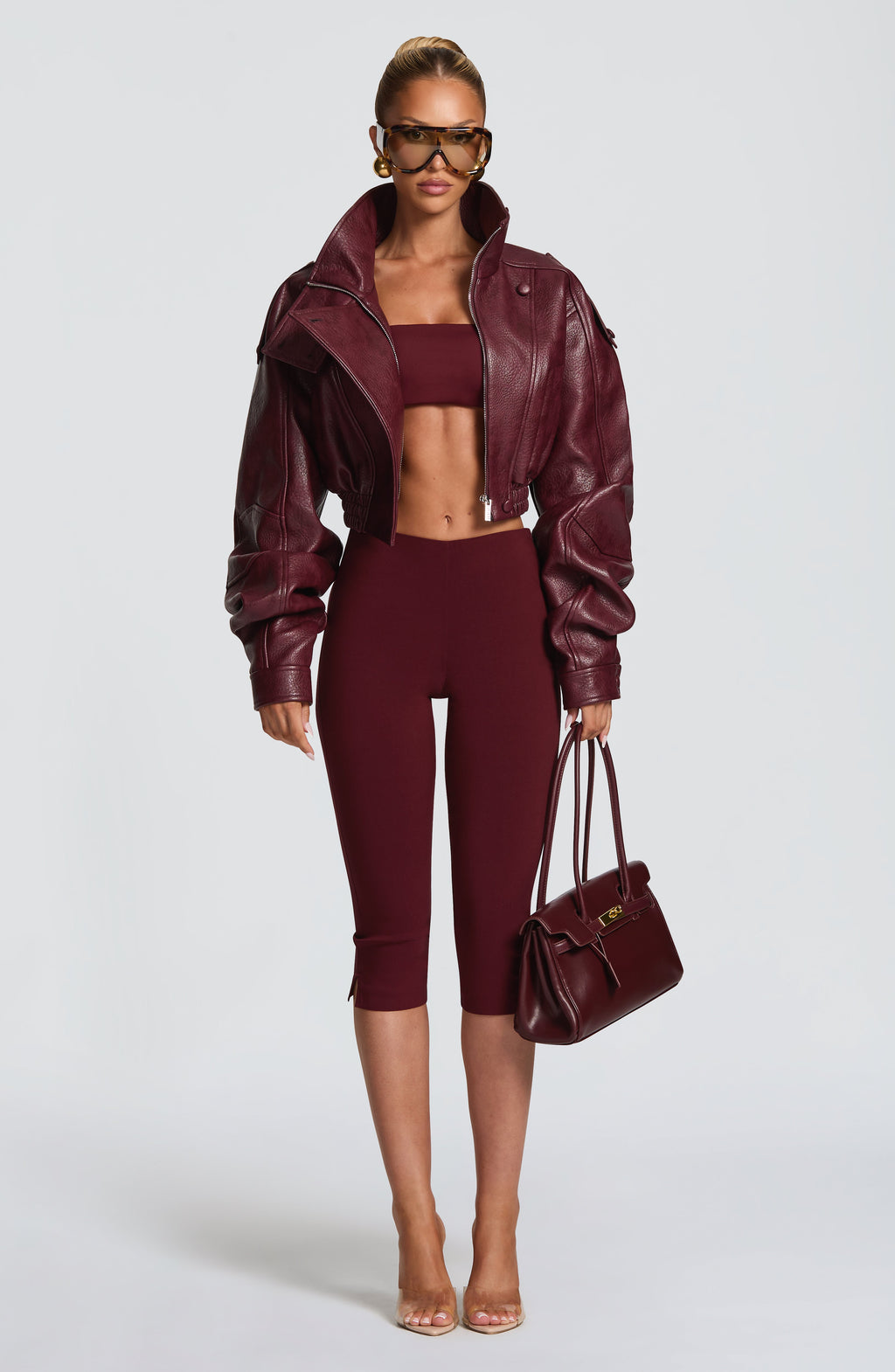 Noemí™ - Chaqueta Corta de Polipiel Cereza