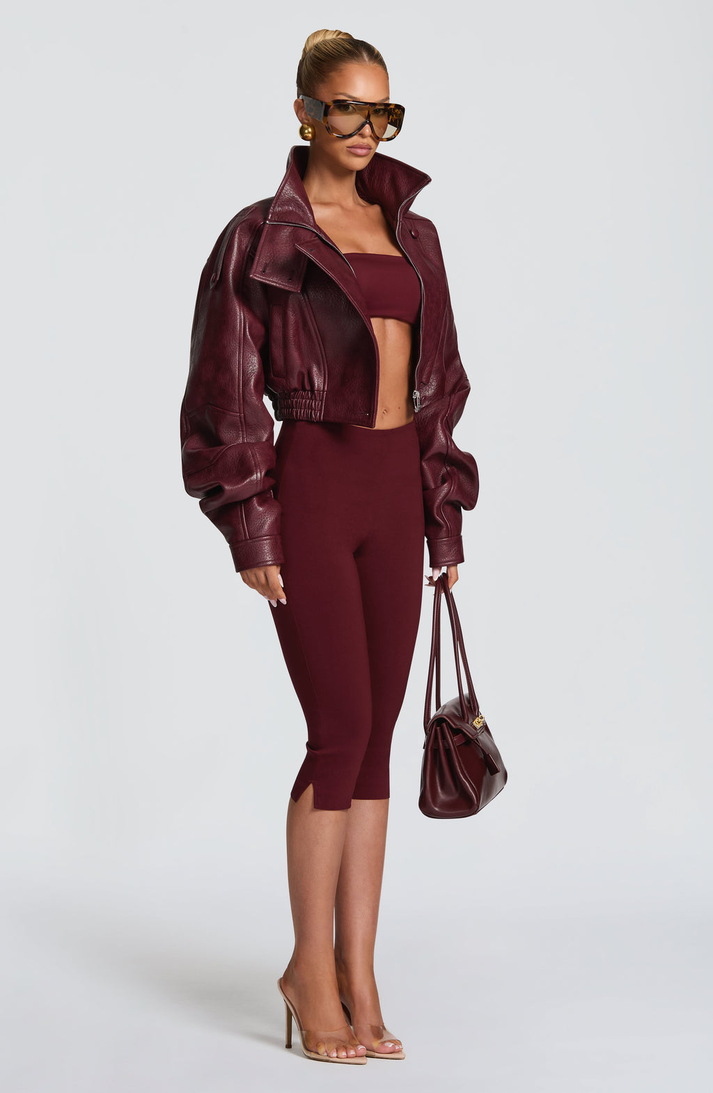 Noemí™ - Chaqueta Corta de Polipiel Cereza