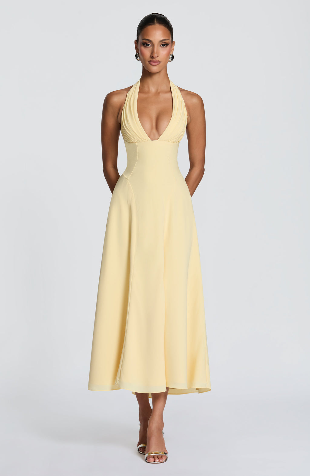 Helena™ amarillo limón: vestido midi para una boda de día, foto 5