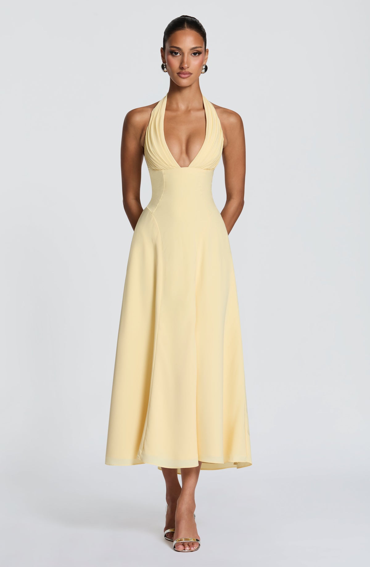 Helena™ amarillo limón: vestido midi para una boda de día, foto 5