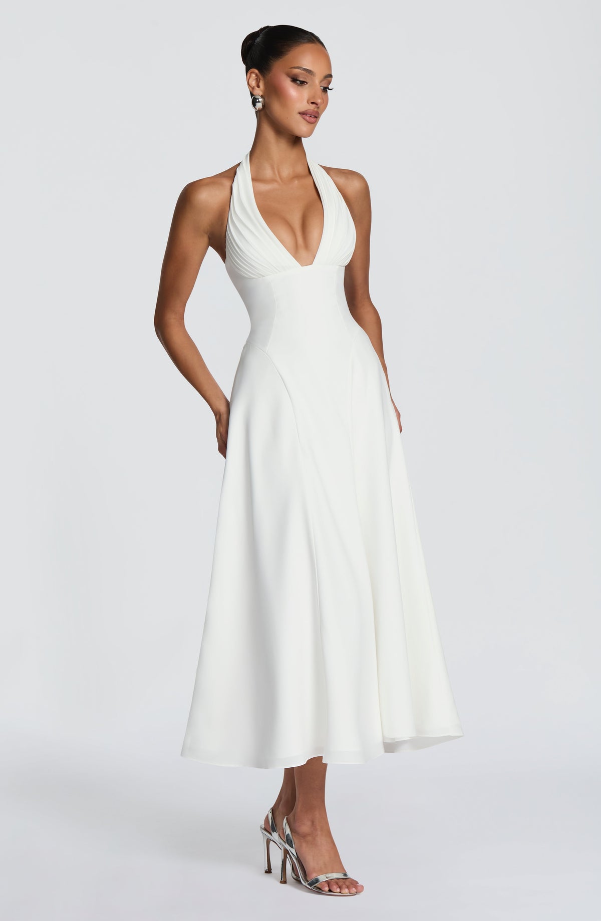 Vestido de evento Helena™ marfil con cuello halter, foto 4