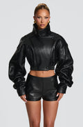 Noemí™ - Chaqueta Corta de Polipiel Negra