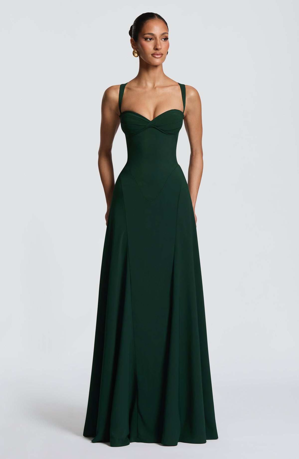 Irene™ - Vestido Largo de Chifón Esmeralda