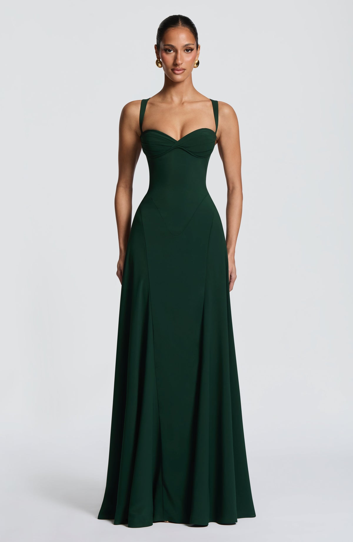 Irene™ - Vestido Largo de Chifón Esmeralda