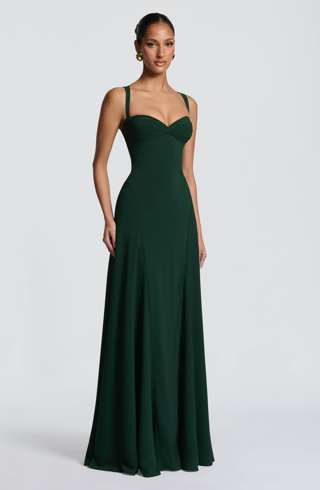 Irene™ - Vestido Largo de Chifón Esmeralda