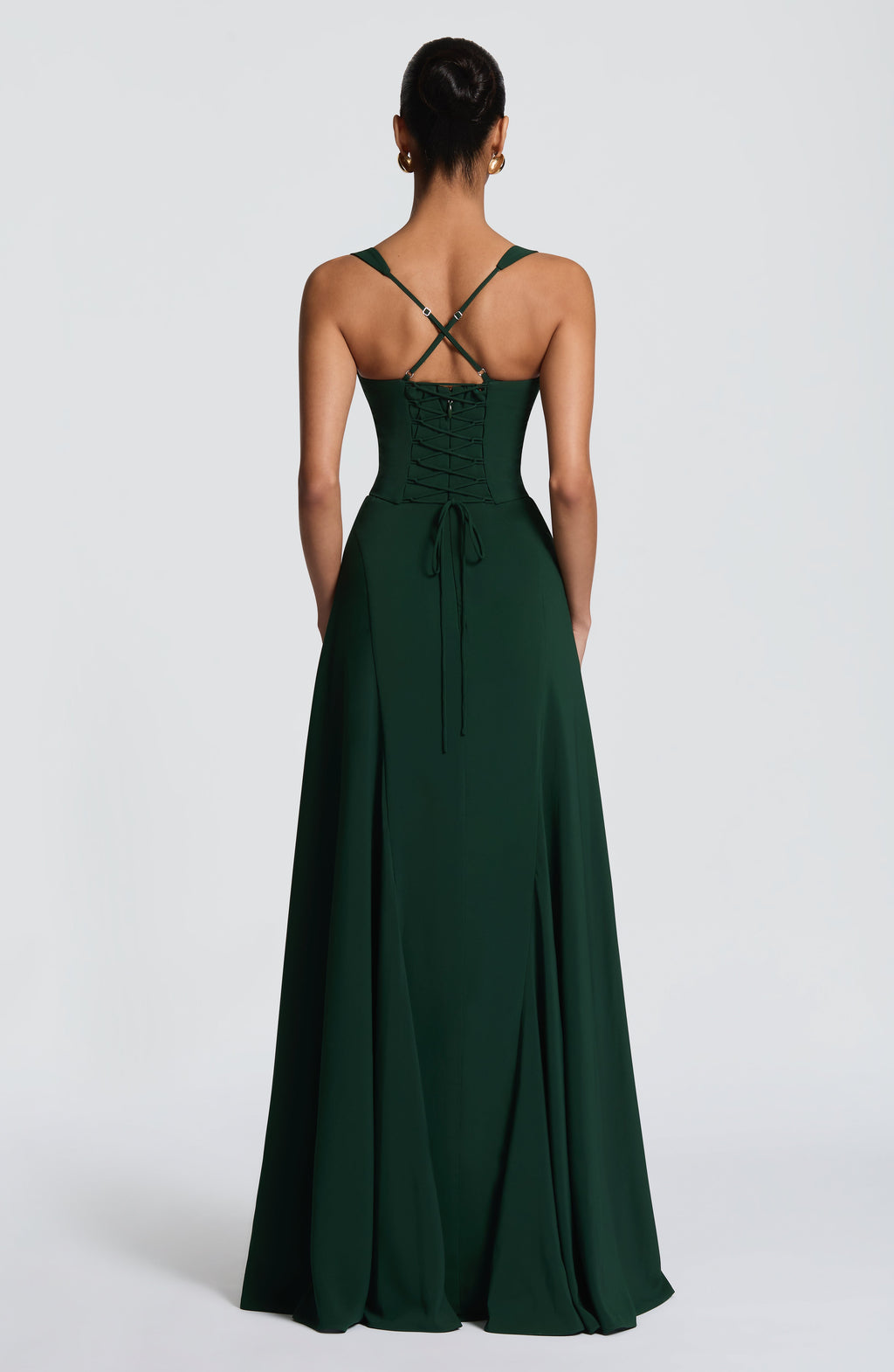 Irene™ - Vestido Largo de Chifón Esmeralda
