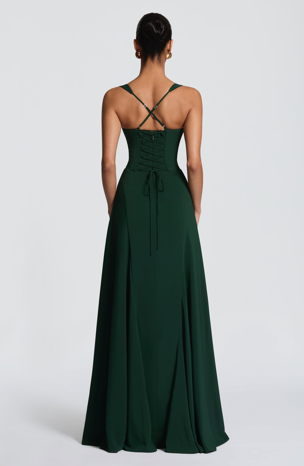 Irene™ - Vestido Largo de Chifón Esmeralda