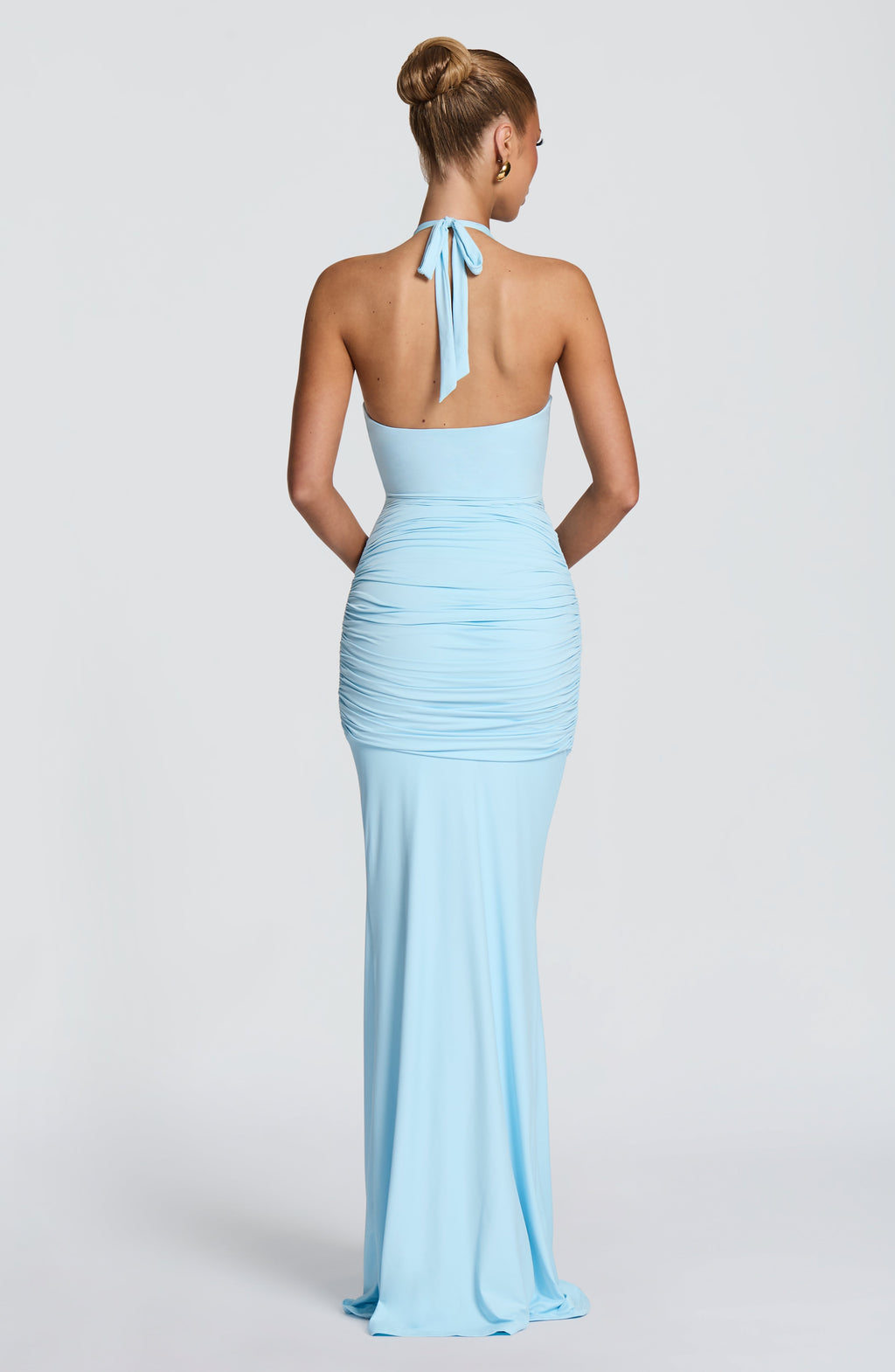 Vestido de evento Aitana™ celeste con fruncido favorecedor, foto 4