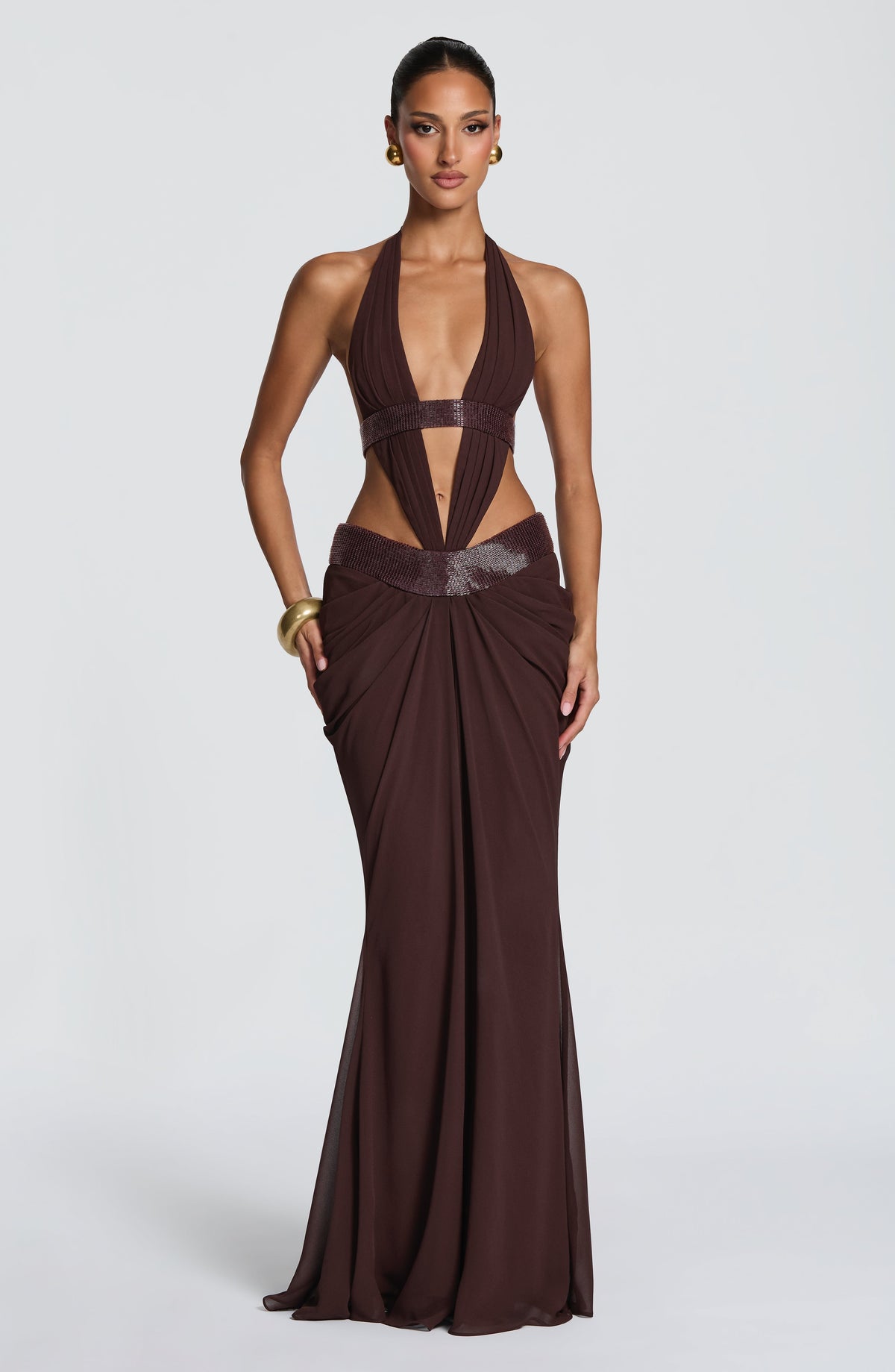 Vestido Sofía™ ciruela con cuello halter, foto 7