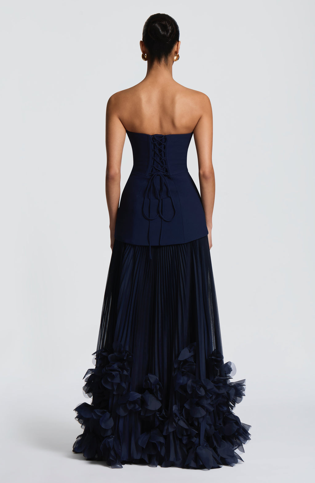 Serafina™ - Vestido Largo con Apliques Azul Marino