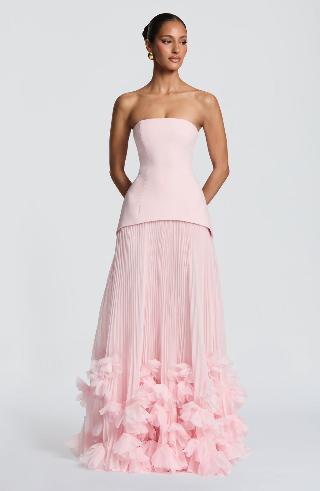 Serafina™ - Vestido Largo con Apliques Rosa Empolvado