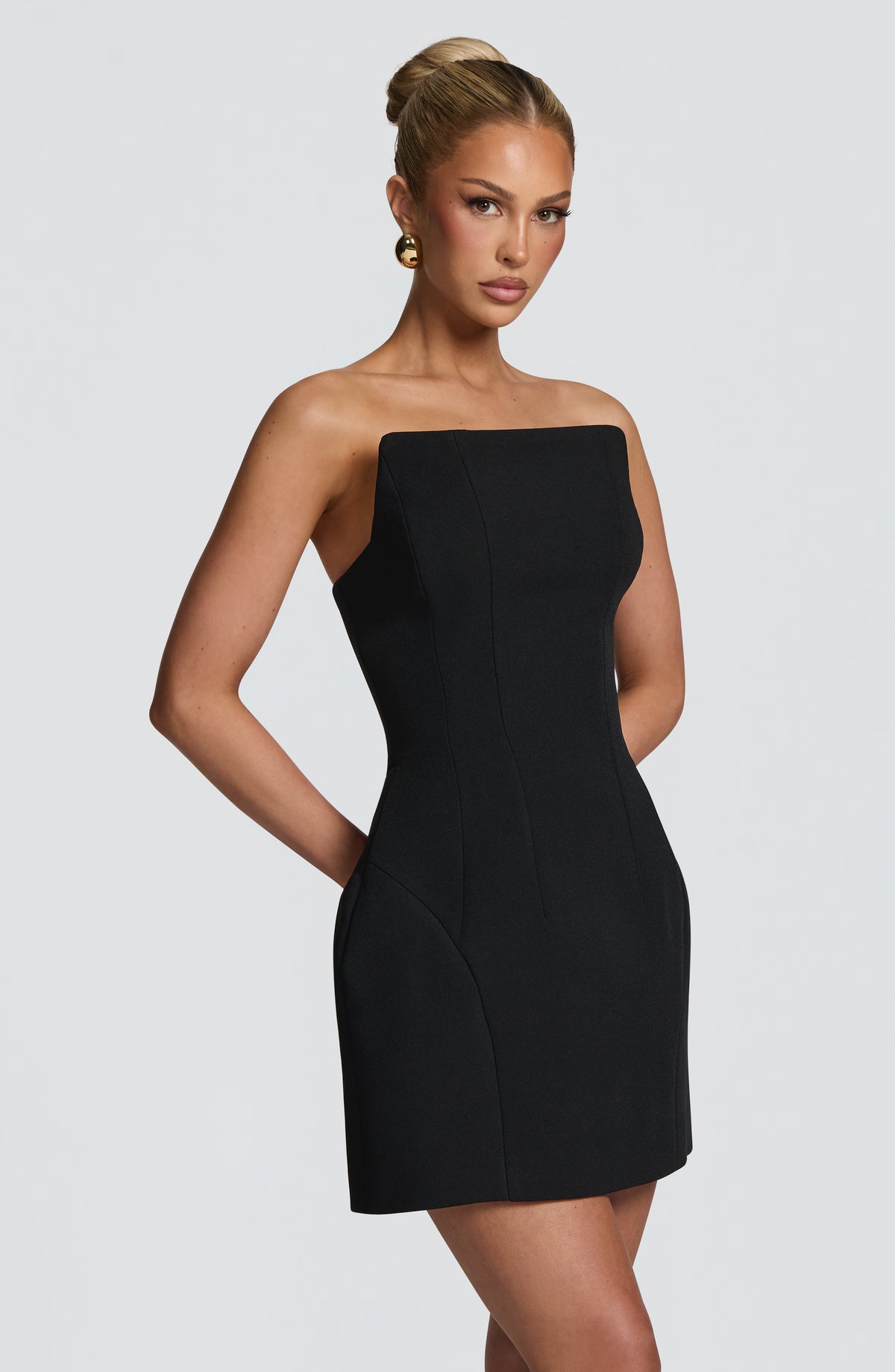 Vestido corto de cóctel negro con corsé - Candela™ Ana Ibiza