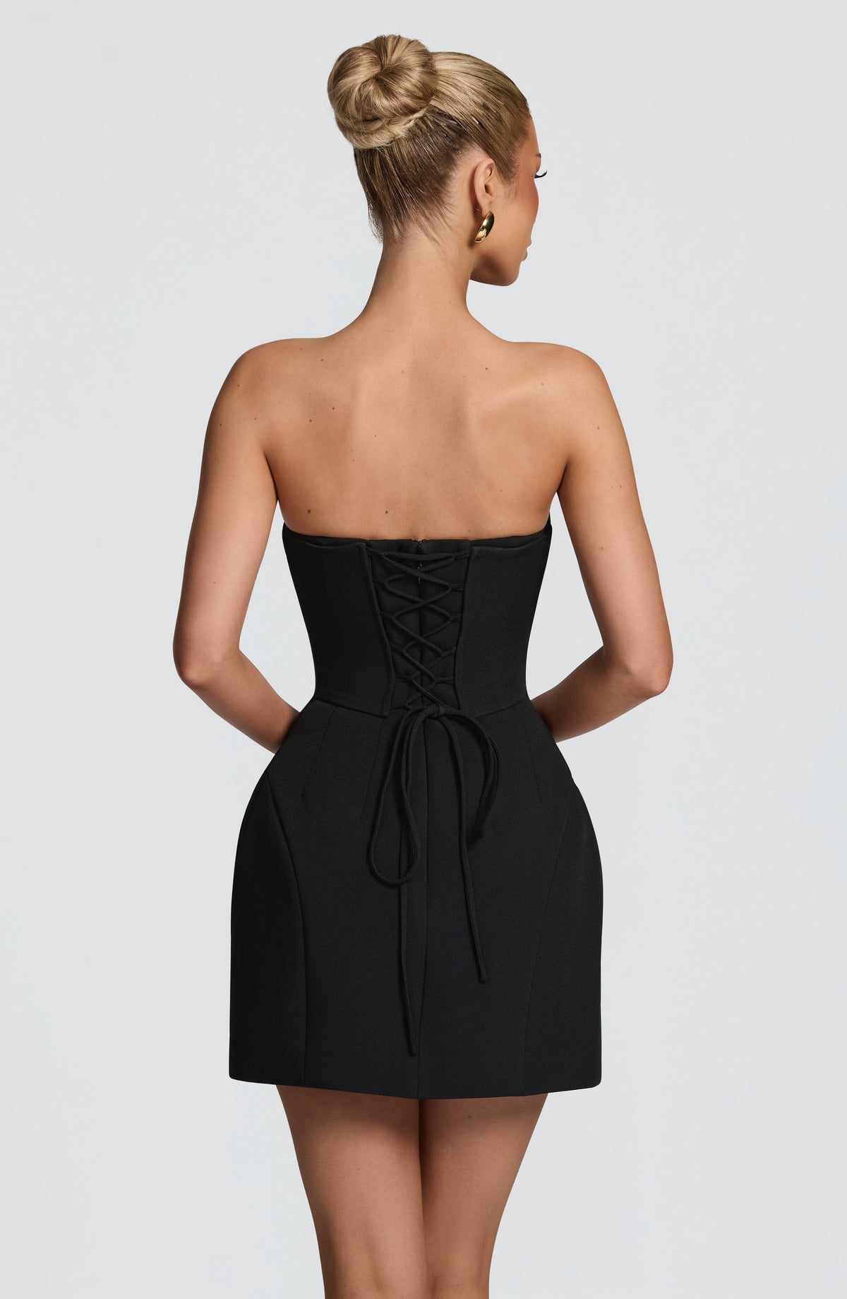Vestido de evento Candela™ negro con palabra de honor, foto 4