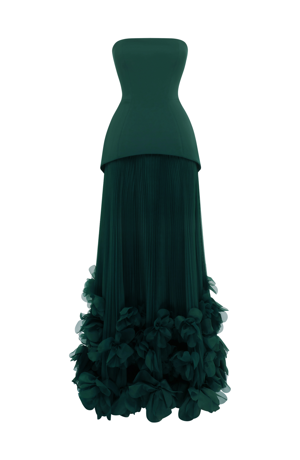 Serafina™ - Vestido Largo con Apliques Esmeralda