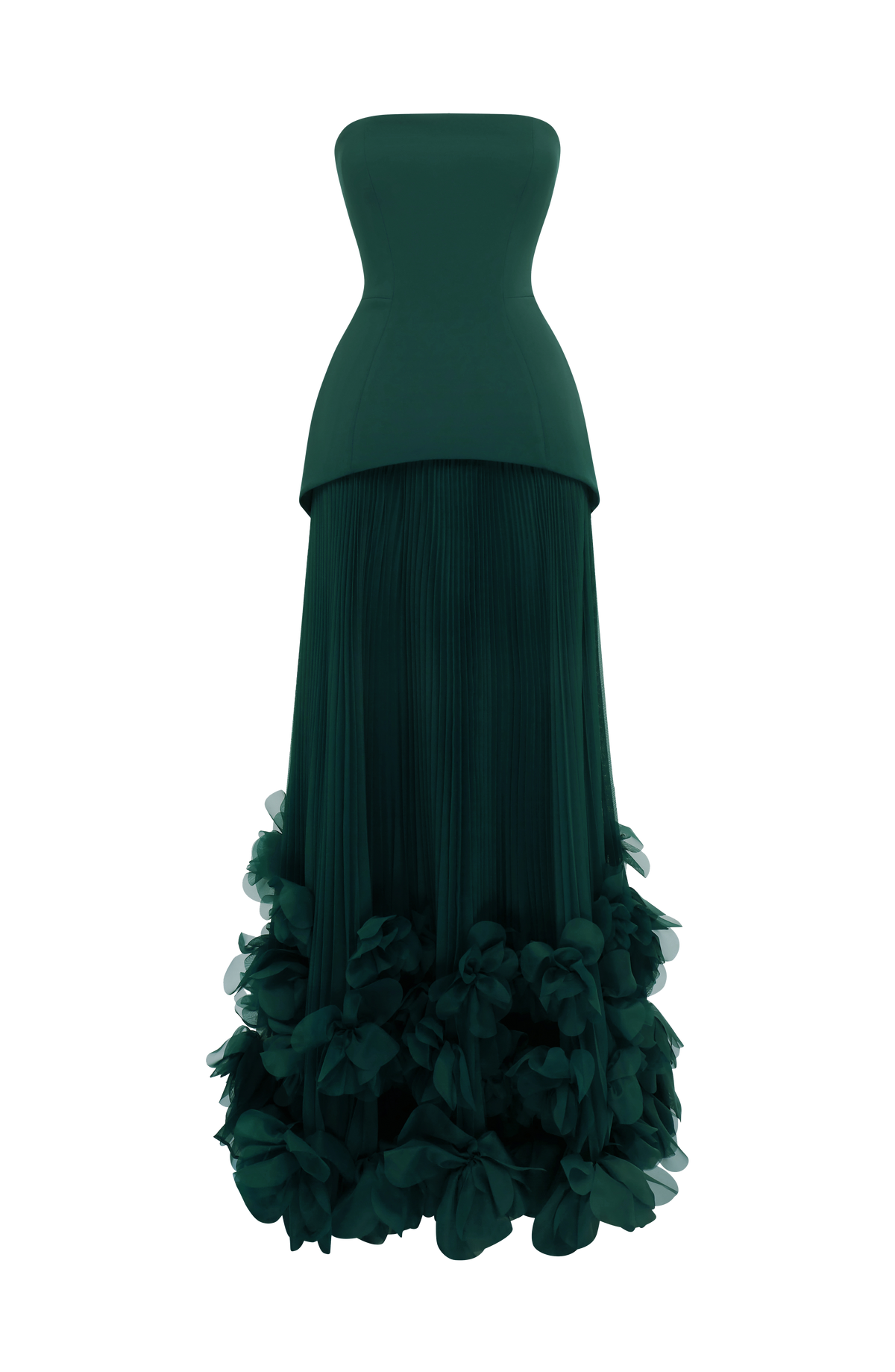 Serafina™ - Vestido Largo con Apliques Esmeralda
