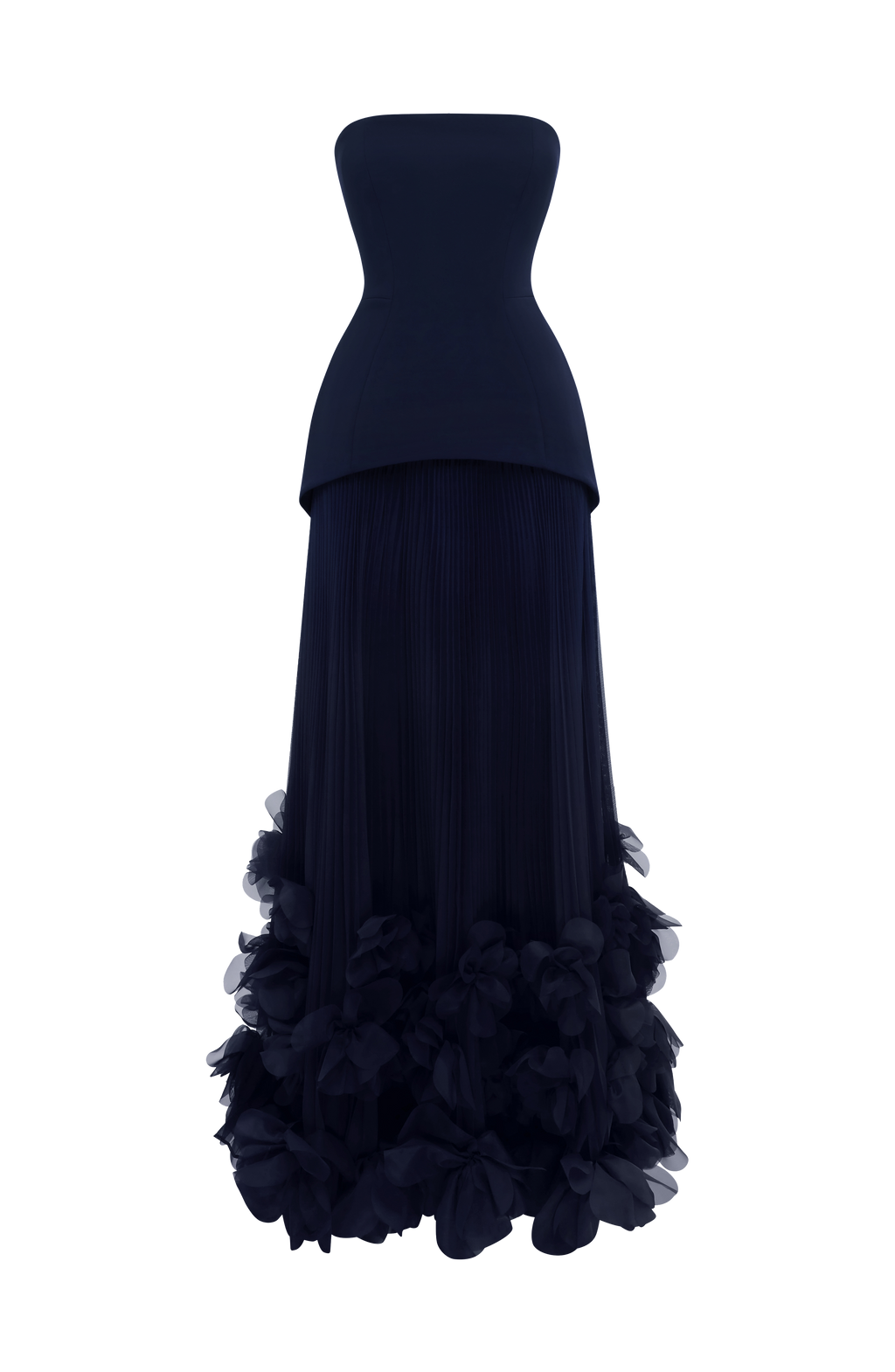 Serafina™ - Vestido Largo con Apliques Azul Marino