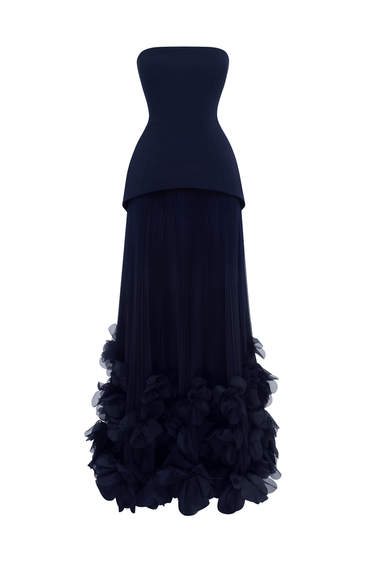 Serafina™ - Vestido Largo con Apliques Azul Marino