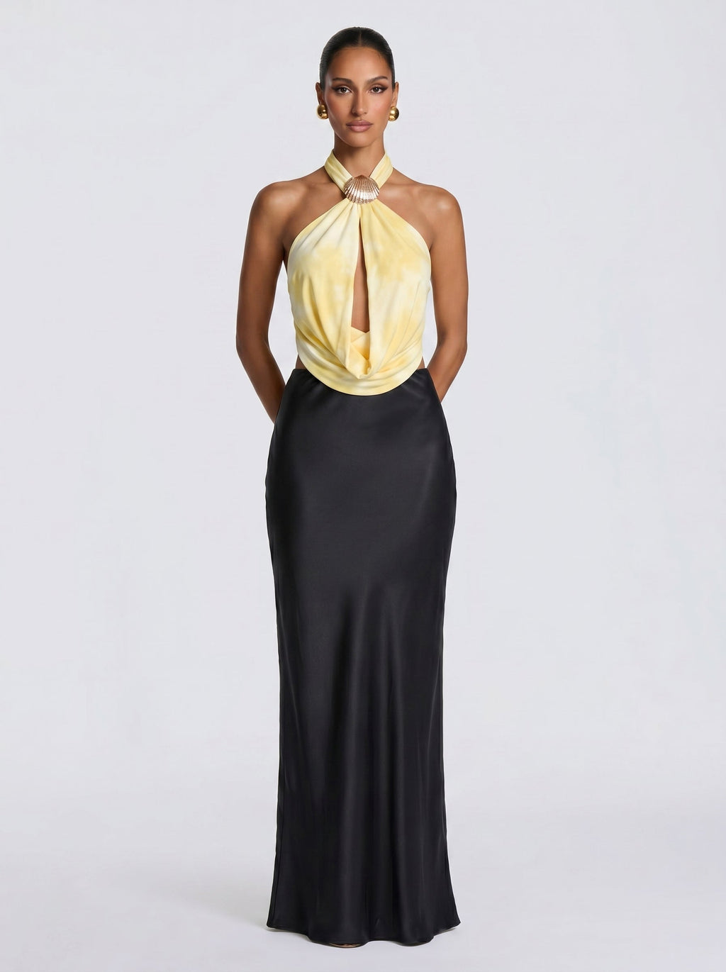 Conjunto de satén amarillo para invitada - Inma™ Ana Ibiza