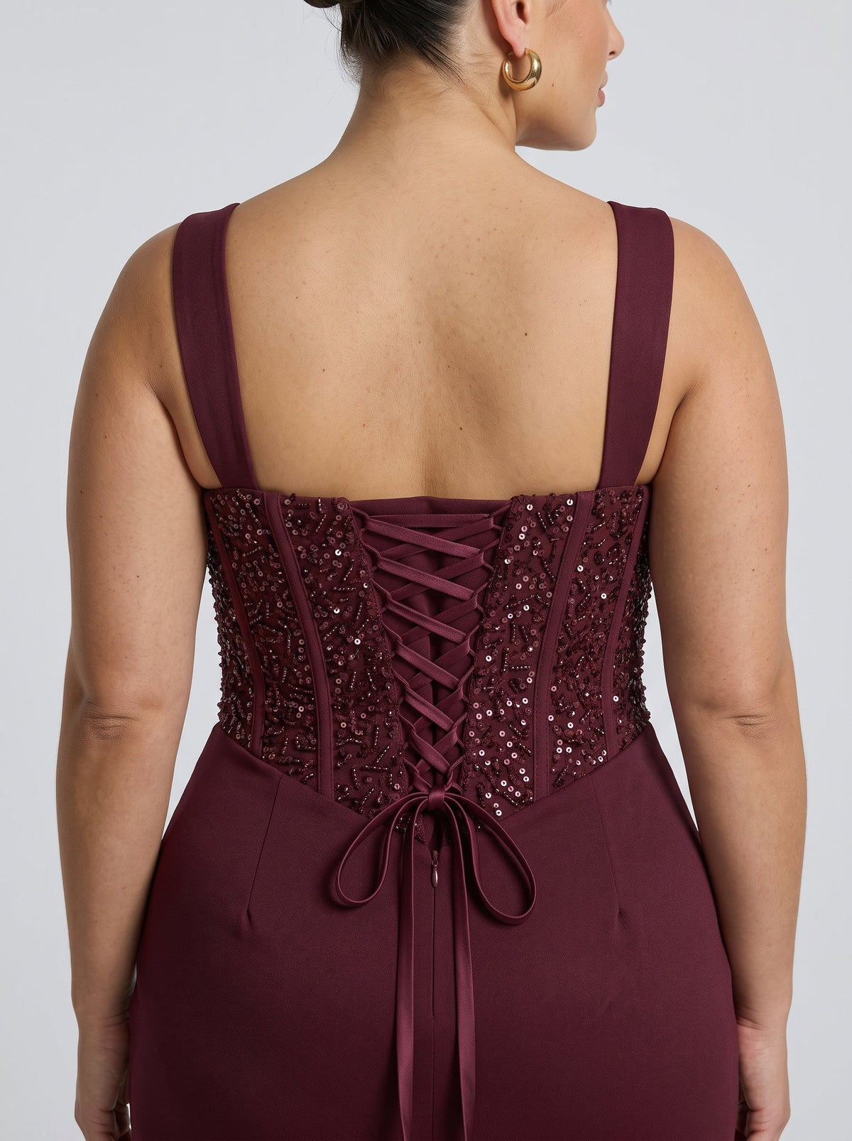 Vestido Nai™ burdeos con abertura en la pierna, foto 7