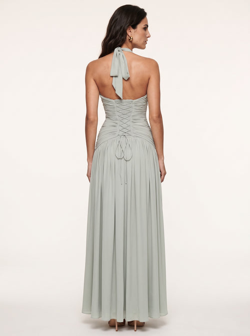 Vestido Amaia Verde Salvia – espalda