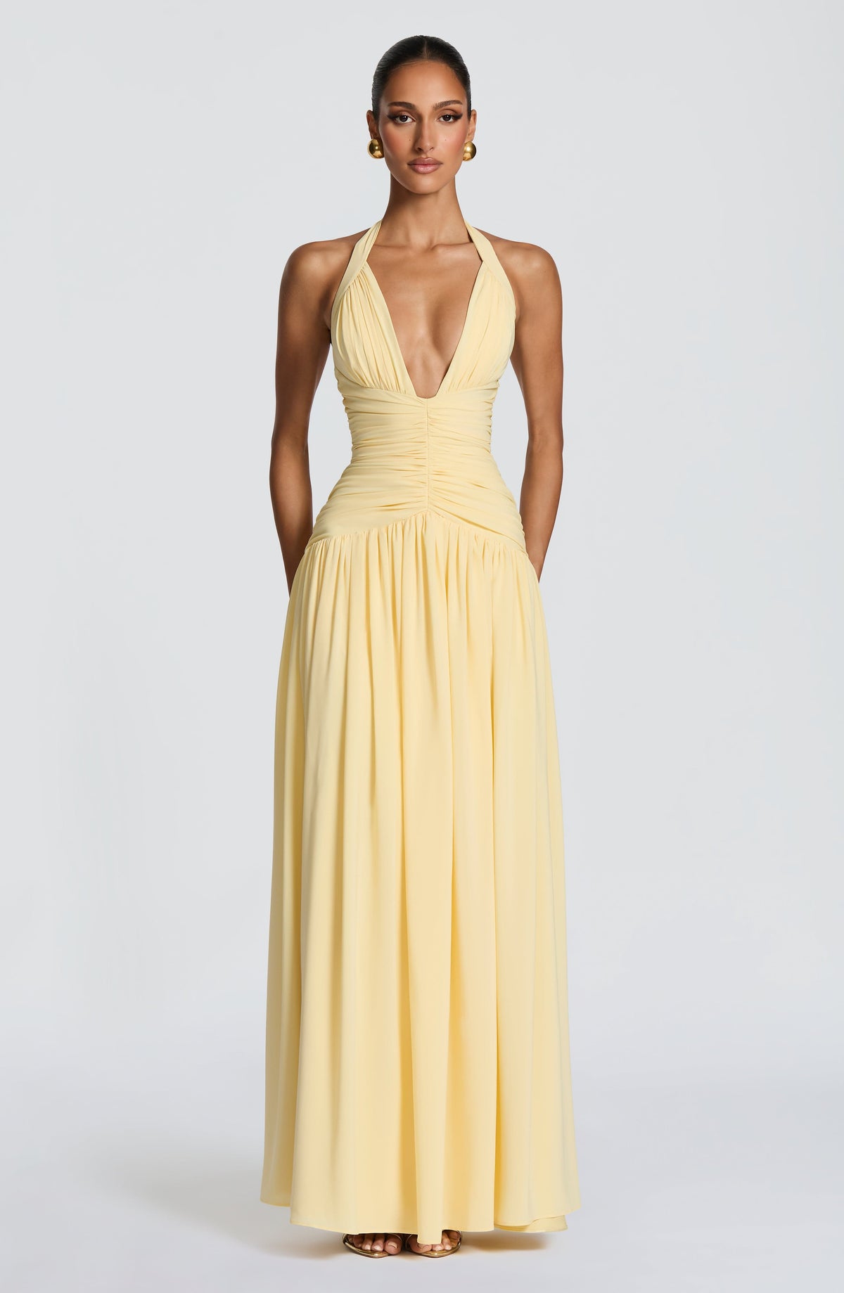 Amaia™ amarillo limón: vestido largo para una boda de tarde, foto 5