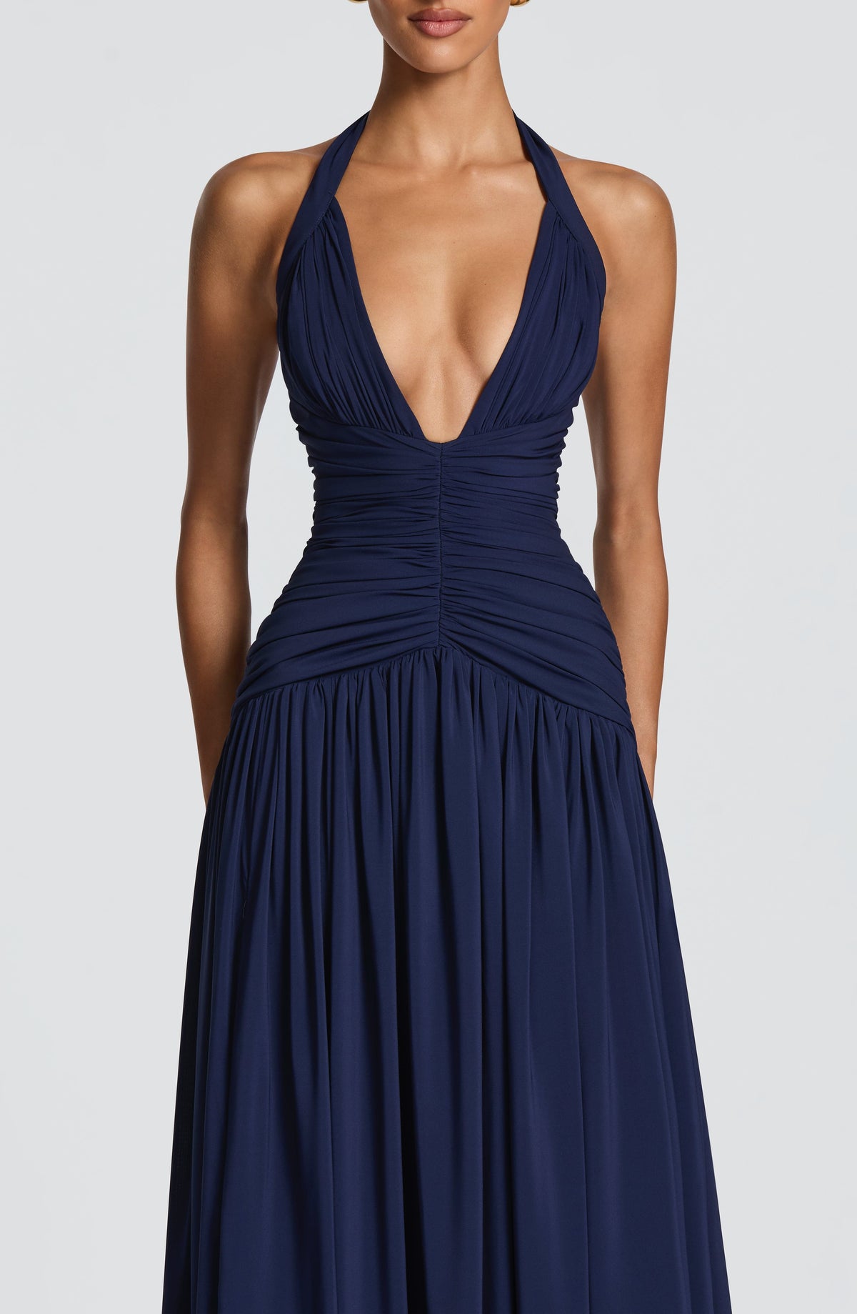 Vestido de evento Amaia™ azul marino con cuello halter, foto 4