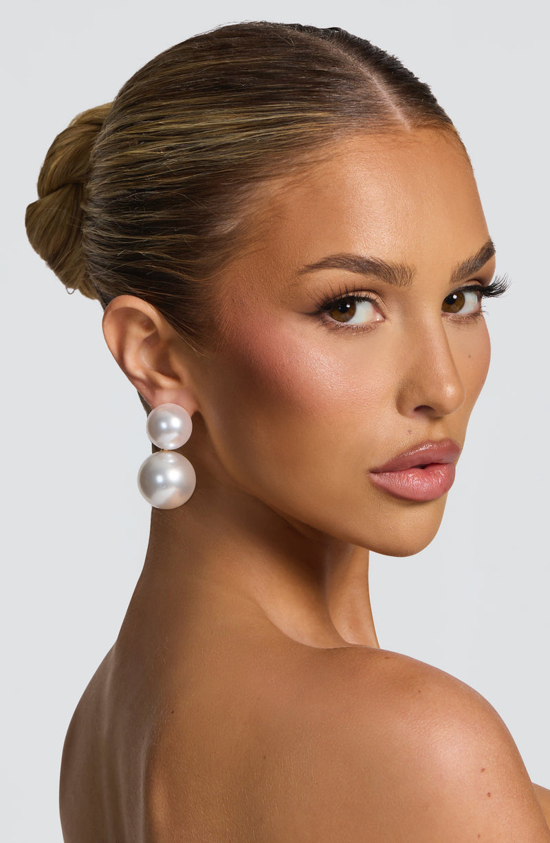 Coral™ - Pendientes Largos de Doble Perla