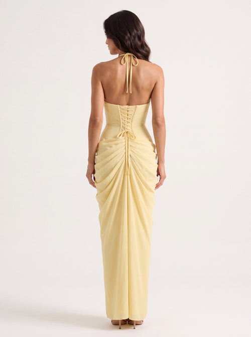 Vestido Anna amarillo – espalda