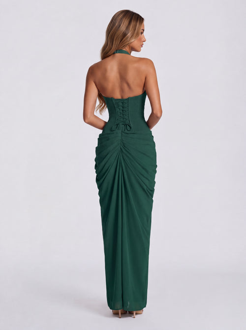 Vestido Anna esmeralda – espalda