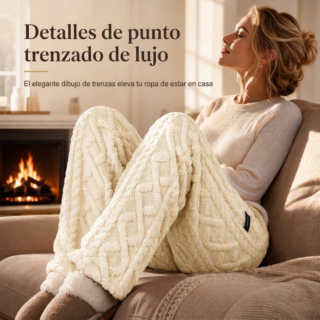 Detalle del punto trenzado del pantalón térmico Aroa™