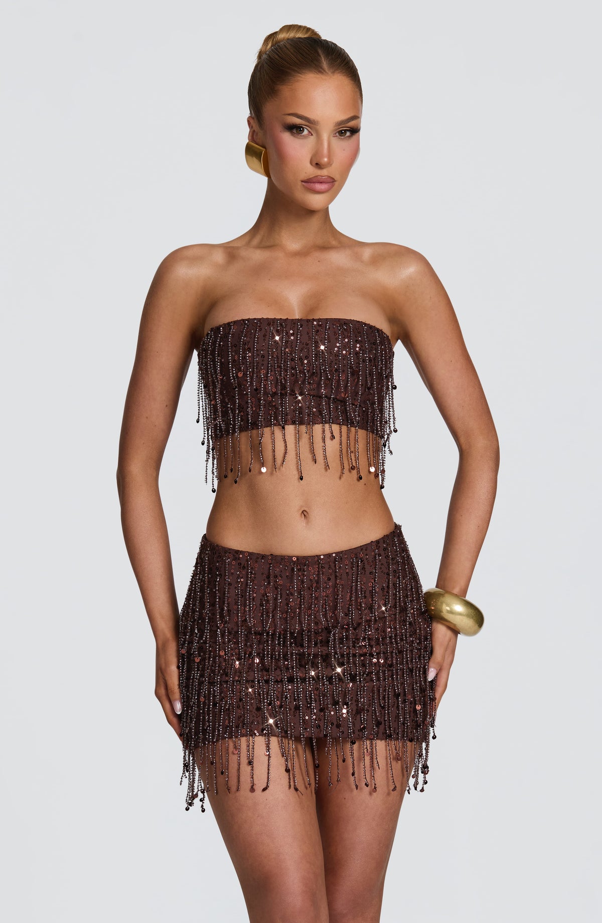 Blanca™ - Top Corto de Flecos Ciruela