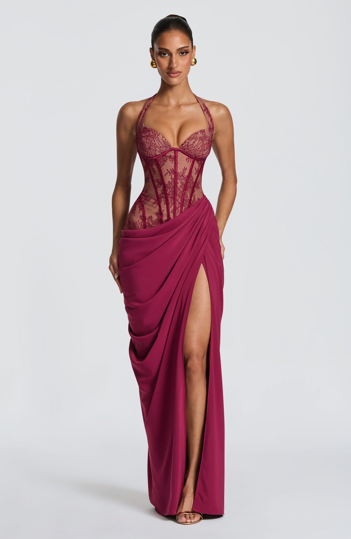 Beatriz™ - Vestido Largo de Encaje Morado