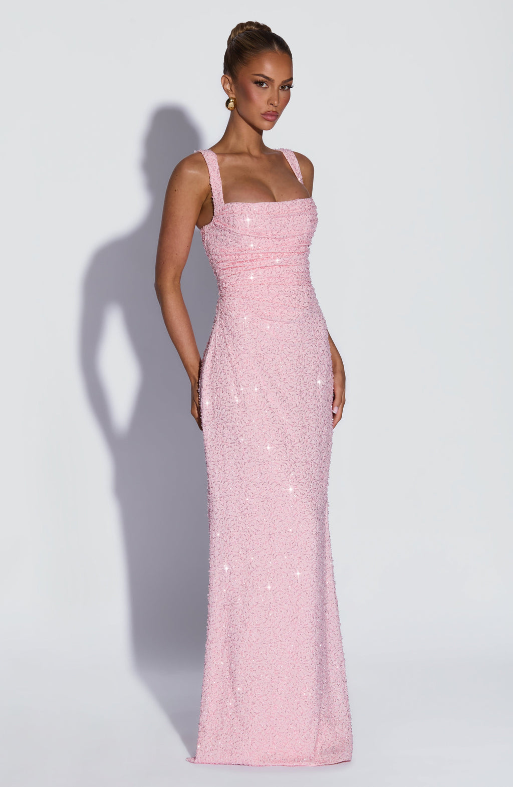 Vestido de evento Carlota™ rosa con lentejuelas, foto 4