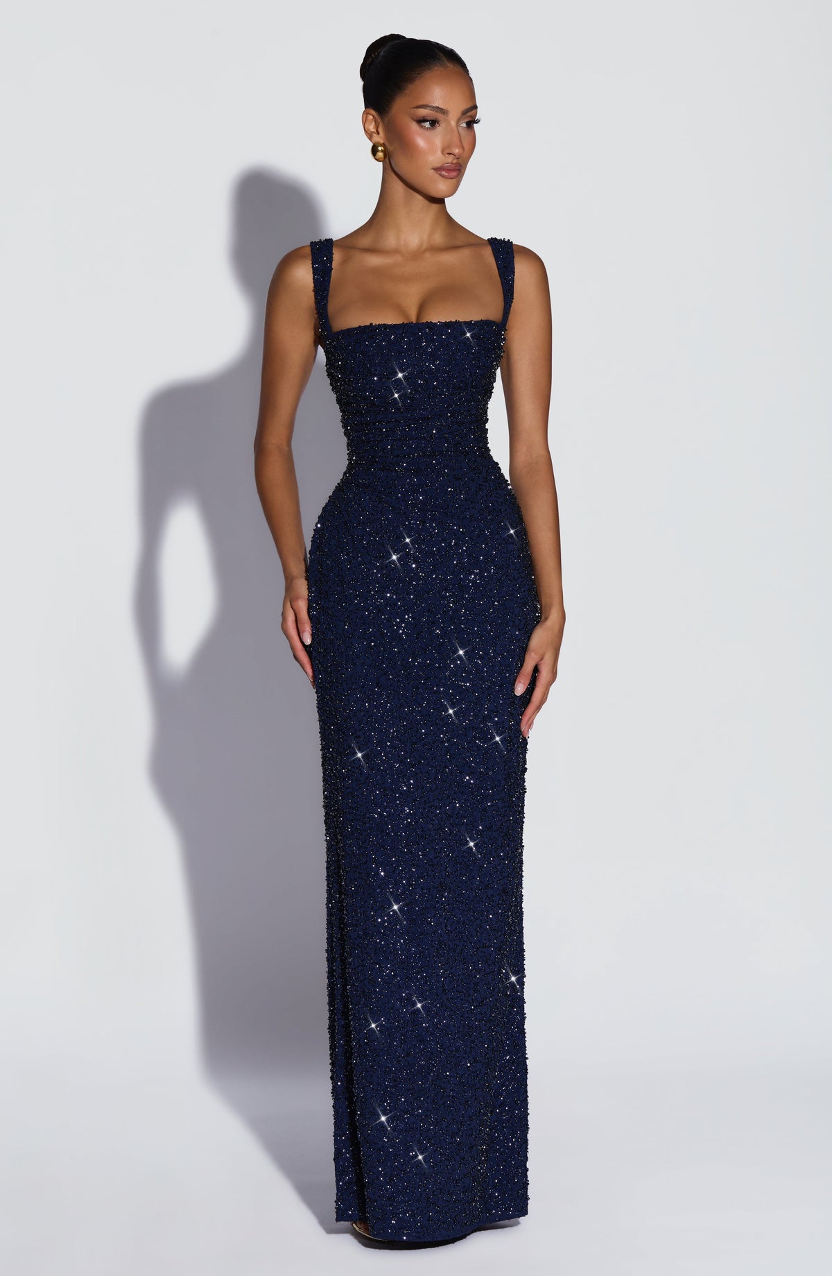 Vestido de graduación largo azul marino bordado - Carlota™ Ana Ibiza