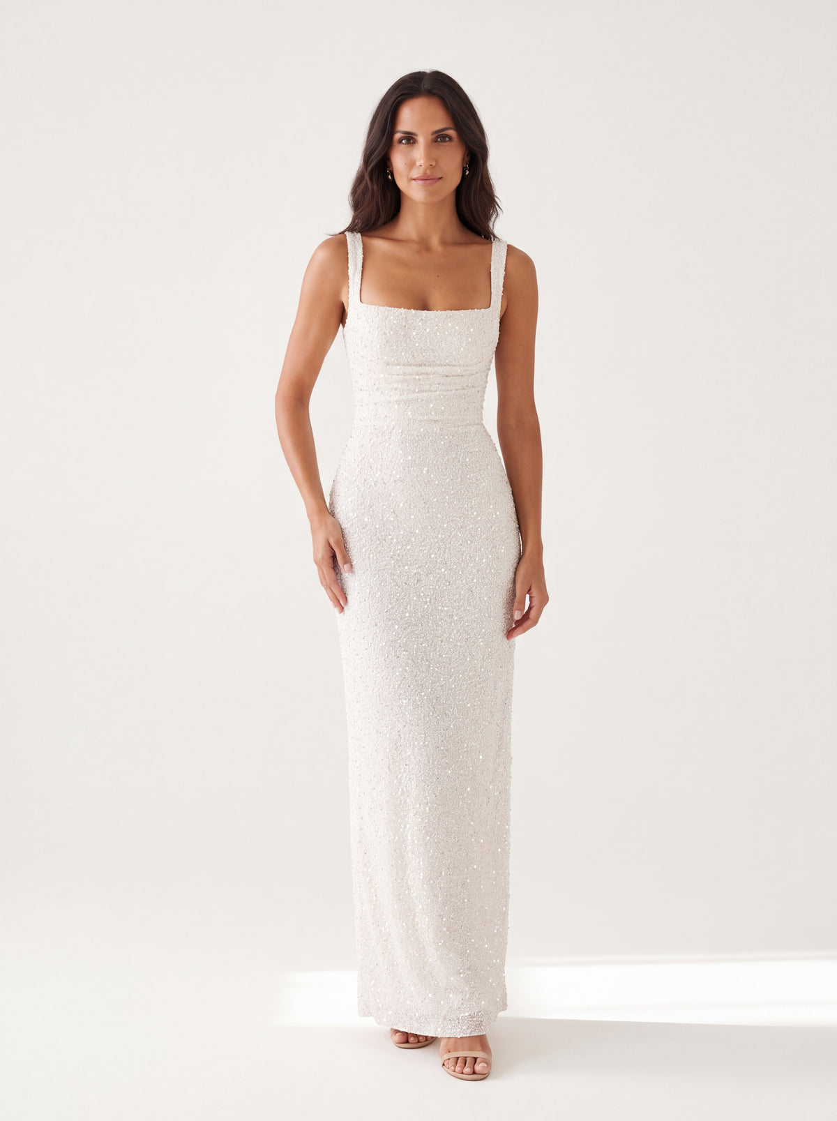 Carlota™ - Vestido Largo Bordado Marfil
