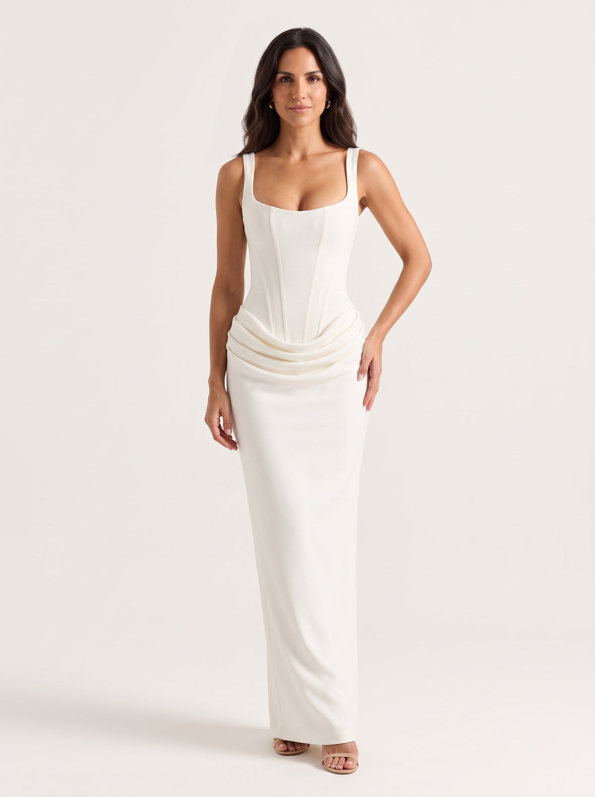 Cornelia™ - Vestido Largo con Corsé Marfil