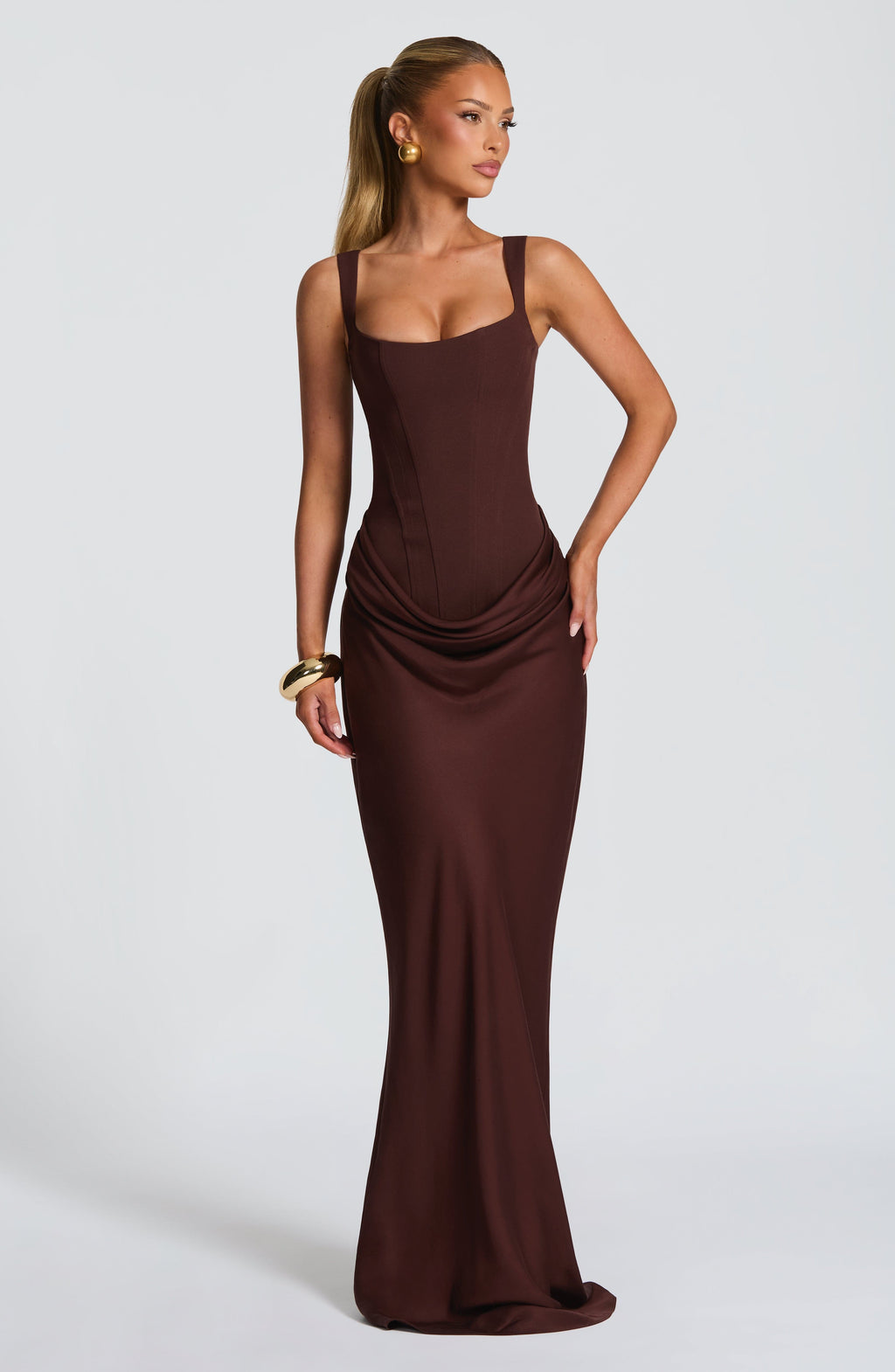 Vestido Cornelia™ ciruela con escote drapeado, foto 7