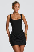 Vestido corto de cóctel negro con corsé - Cornelia™ Ana Ibiza