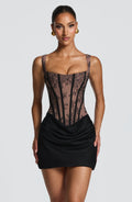 Vestido corto de cóctel negro de encaje - Cornelia™ Ana Ibiza