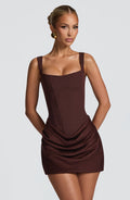 Vestido corto de cóctel ciruela con corsé - Cornelia™ Ana Ibiza