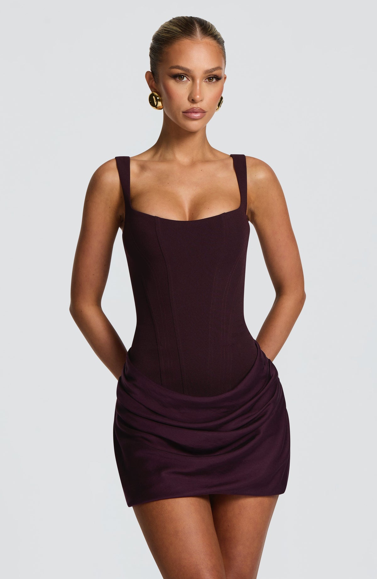 Vestido corto de cóctel morado con corsé - Cornelia™ Ana Ibiza