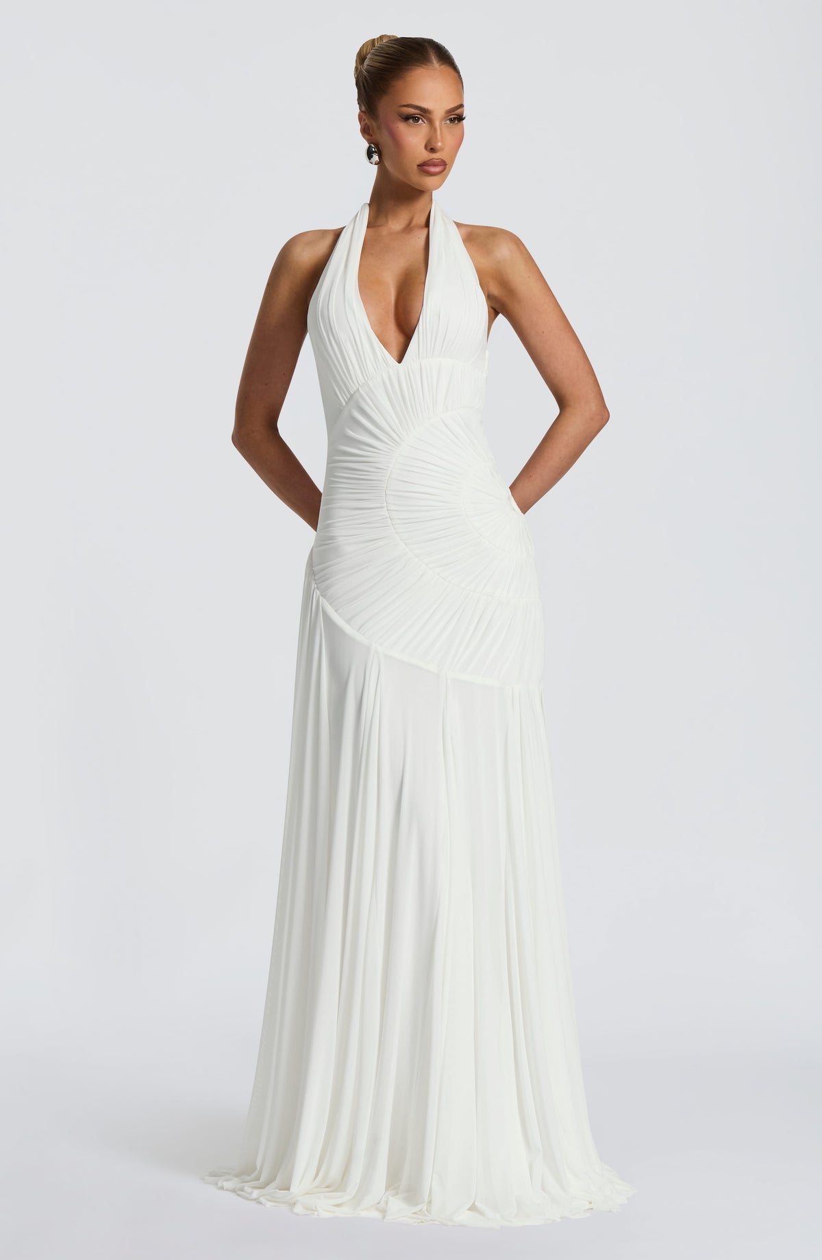 Carmen™ - Vestido Largo de Punto Marfil