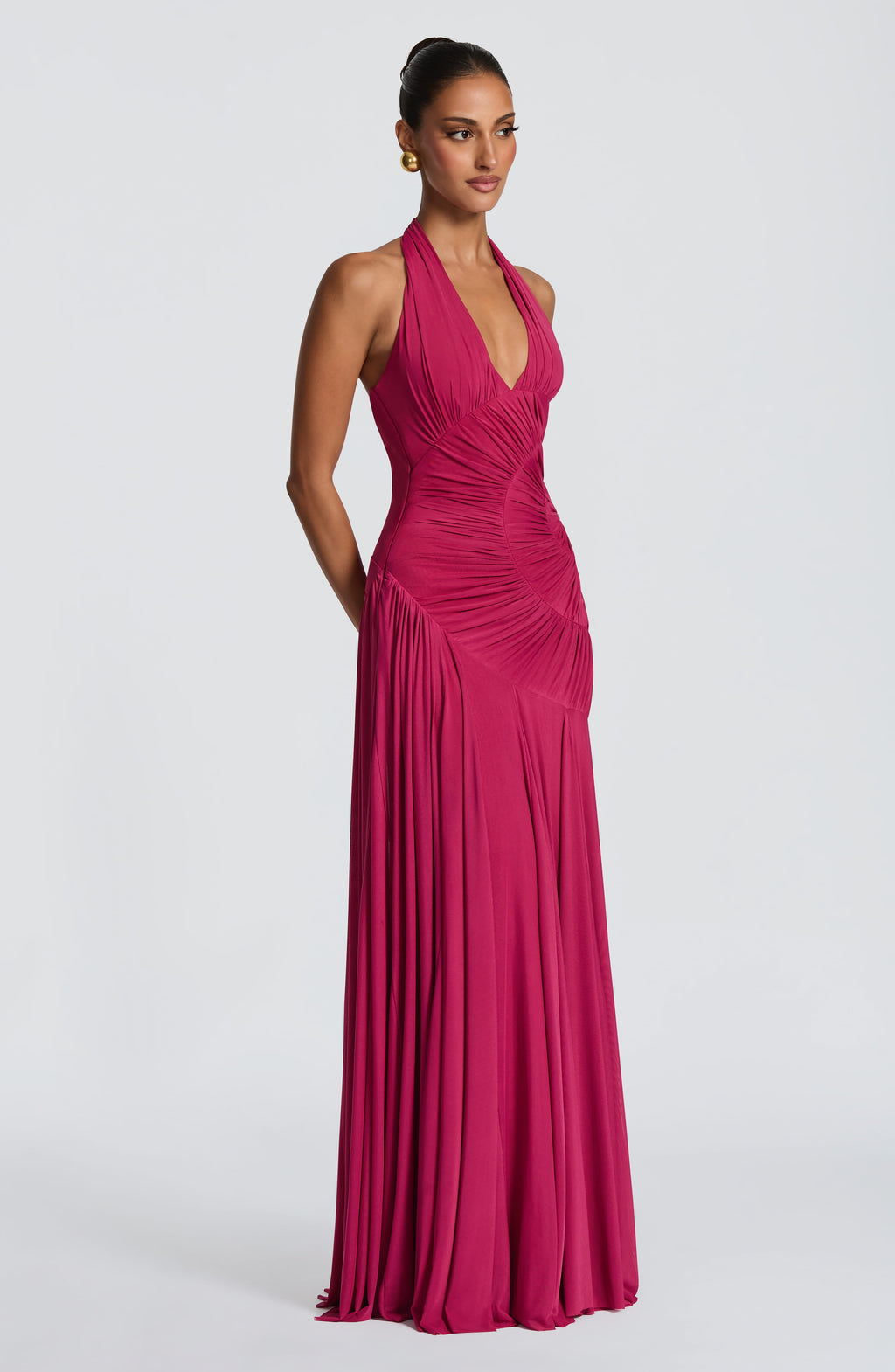 Vestido Carmen™ frambuesa con cuello halter, foto 11