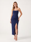 Vestido Cyra azul marino – vista frontal