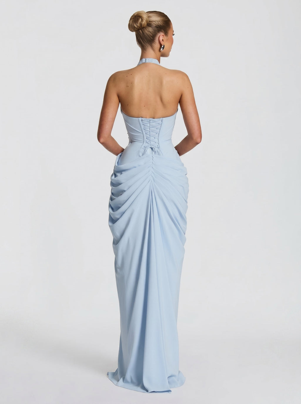 Vestido de evento Anna™ celeste con cuello halter, foto 4