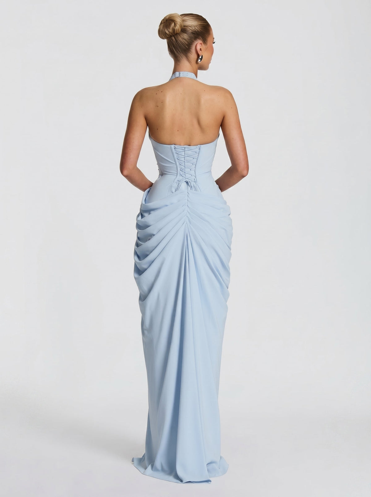 Vestido de evento Anna™ celeste con cuello halter, foto 4