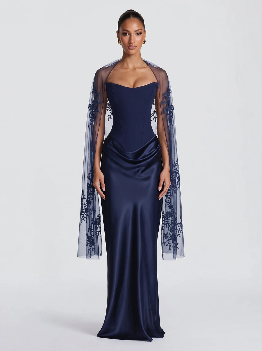 Elia™ azul marino de Ana Ibiza, cuerpo entero con el vestido a juego